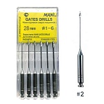 Gates Drills/Гейтсы (сверла машинные) (6шт) L28 №2 Mani, Япония