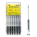 Gates Drills/Гейтсы (сверла машинные) (6шт) L28 №3 Mani, Япония