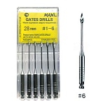 Gates Drills/Гейтсы (сверла машинные) (6шт) L28 №6 Mani 